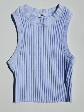 Light Blue Aerie Ribbed Sleeveless Tank Top